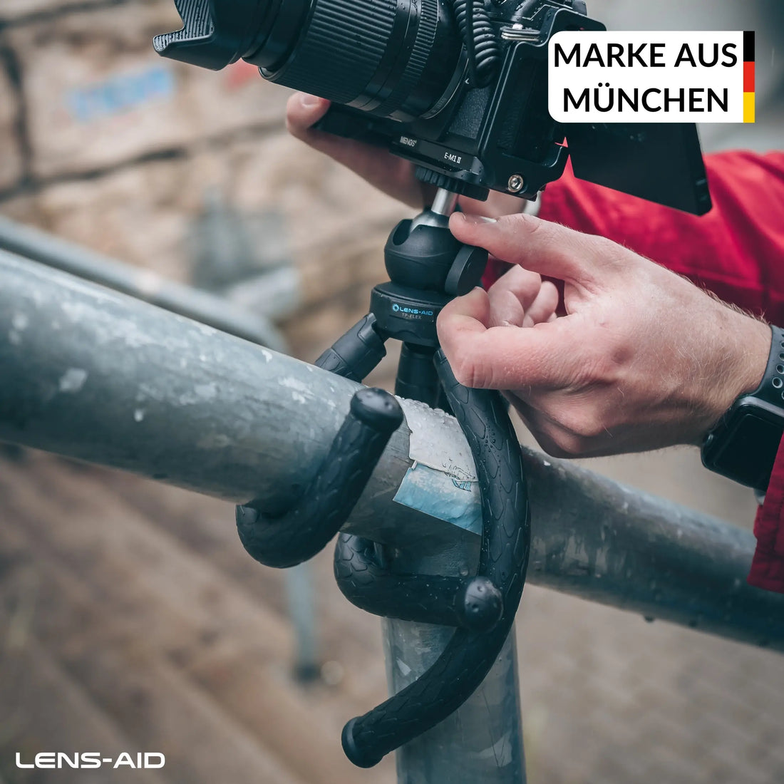 Kleines Stativ mit flexiblen Beinen & Aluminium-Kugelkopf