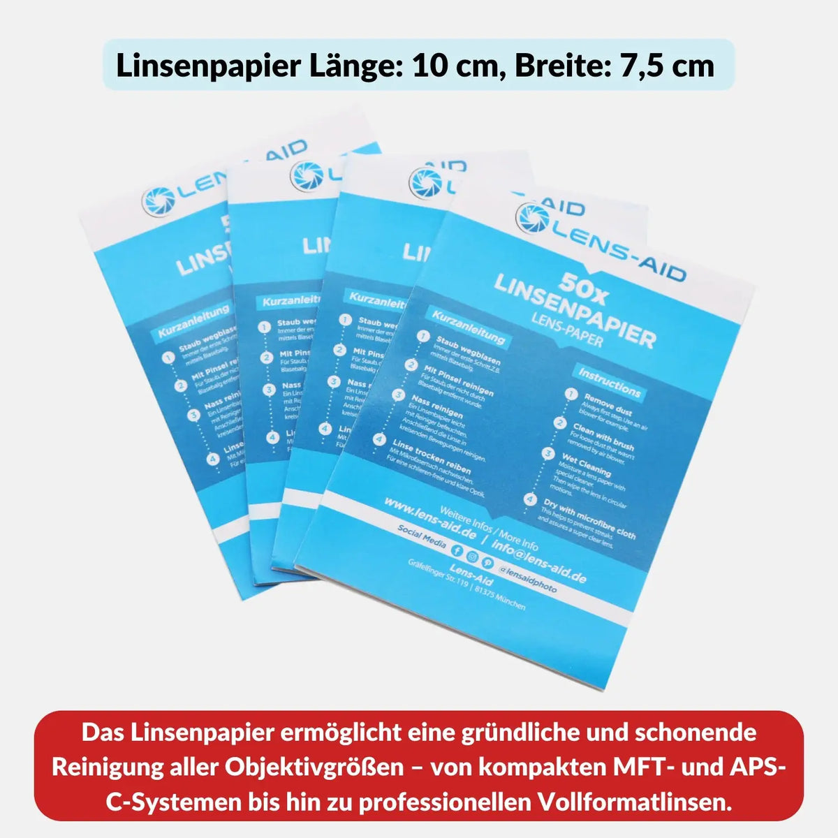 Lenspapier 200 vellen – scheurvast voor lenzen en filters - Camera Foto > Camera Accessoires Camera Reiniging Reinigingsaccessoires