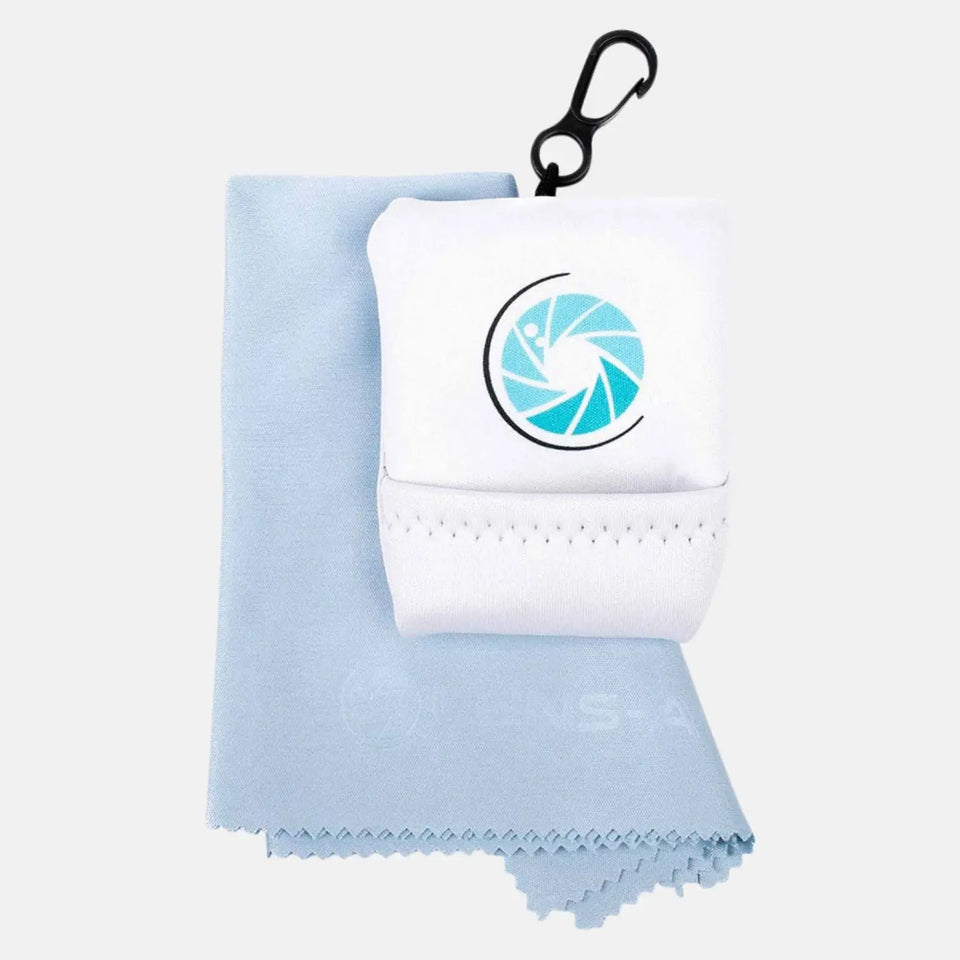 Panno per la pulizia in microfibra con custodia e moschettone - confezione singola - Fotocamere e fotografia > Accessori per fotocamere Pulizia della fotocamera