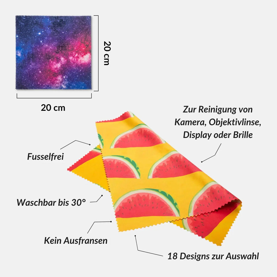 Chiffon de nettoyage en microfibre 20 x 20 cm avec motif (modèles discontinués) - Appareils photo et accessoires > Nettoyage des appareils photo