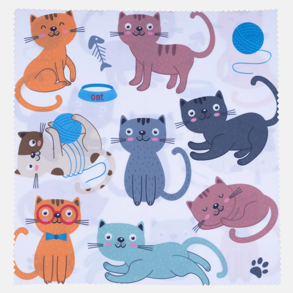 Mikrofaser-Reinigungstücher 20x20 cm in coolen Designs - Katzen (6) - Kamera & Foto > Kamerazubehör Kamerareinigung