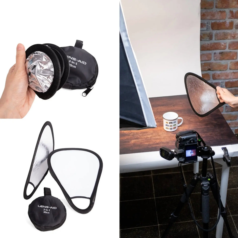 Réflecteur pliable miniature (30 cm) pour un éclairage optimal des petits objets - Appareils photo et accessoires > Matériel de studio photo