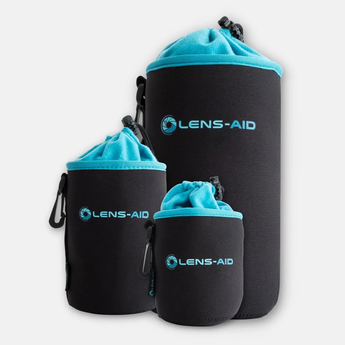 Neopren Objektivbeutel mit Fleece-Fütterung - 3er Set (S/M/L) - Kamera & Foto > Kamerazubehör Objektivzubehör
