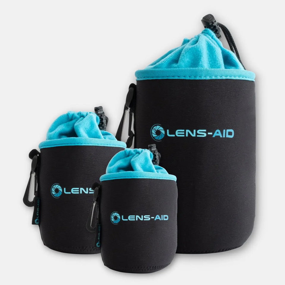 Neopren Objektivbeutel mit Fleece-Fütterung - 3er Set (XS/S/M) - Kamera & Foto > Kamerazubehör Objektivzubehör