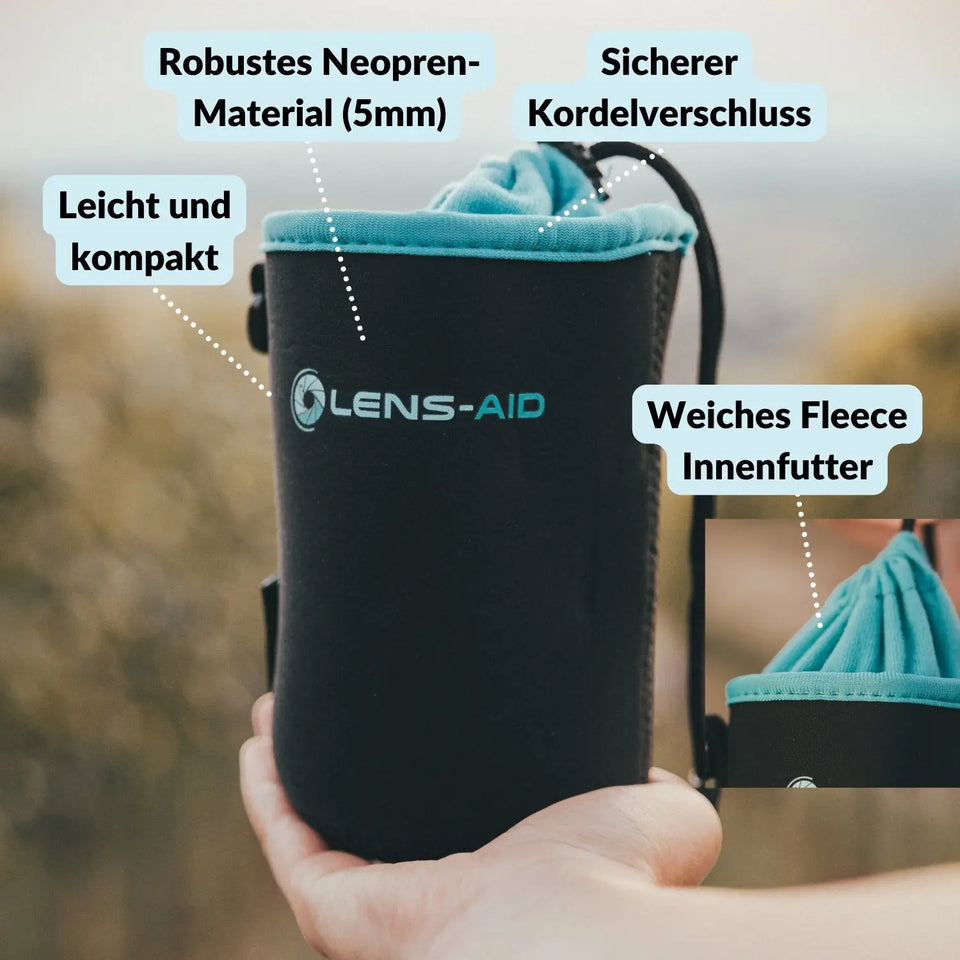 Neopren Objektivbeutel mit Fleece-Fütterung - Kamera & Foto > Kamerazubehör Objektivzubehör Objektivtaschen Hüllen