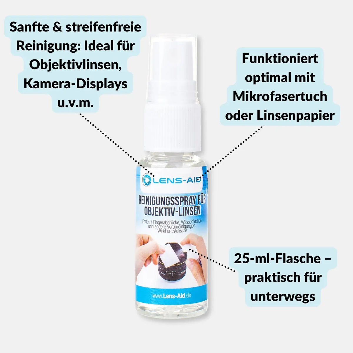 Lens cleaning fluid 25 ml for camera & filters - Photo > Camera accessories Camera cleaning Cleaning accessories