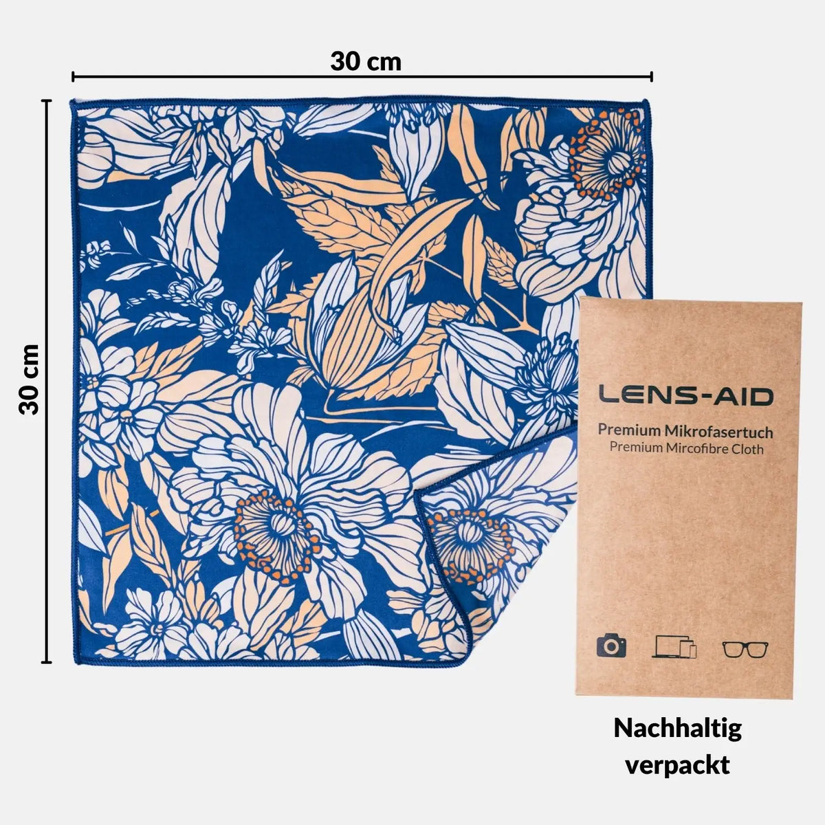 Premium microfiber cloth, large 30x30 cm, designed for glasses, screens, and glass - Camera & Photo > Camera Accessories