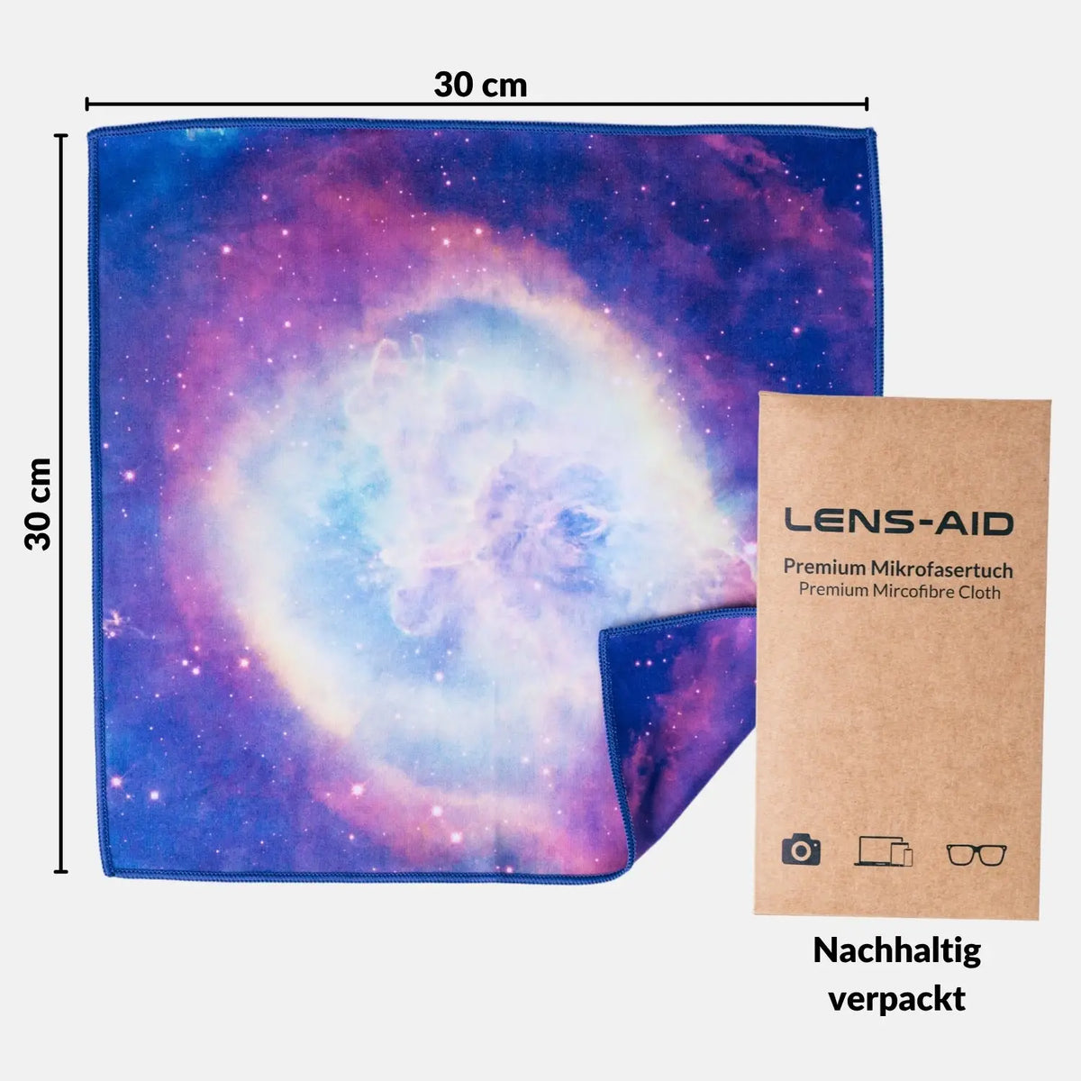 Premium microfiber cloth, large 30x30 cm, designed for glasses, screens, and glass - Camera & Photo > Camera Accessories