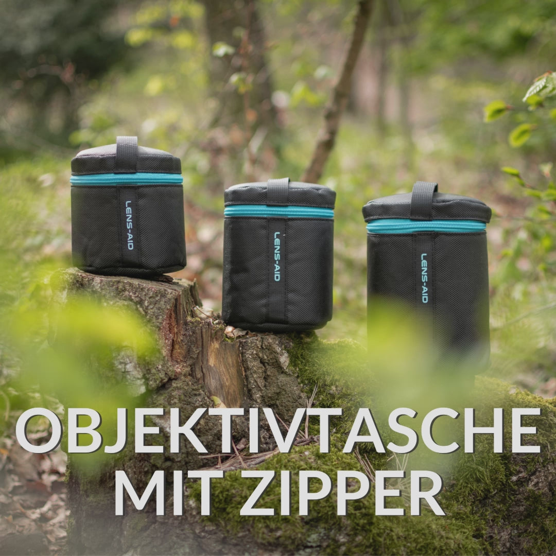 Objektivtasche gepolstert wasserabweisend mit Fleece-Futter