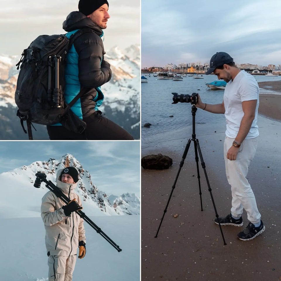 Carbon Reisestativ 160cm 4-in-1 bis 8kg mit 360° Kugelkopf – leicht & kompakt - Kamera Foto > Stative Einbeinstative