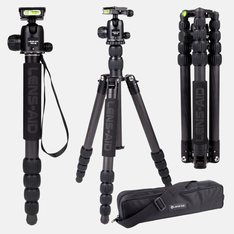 Carbon Reisestativ 160cm 4-in-1 bis 8kg mit 360° Kugelkopf – leicht & kompakt - Kamera Foto > Stative Einbeinstative