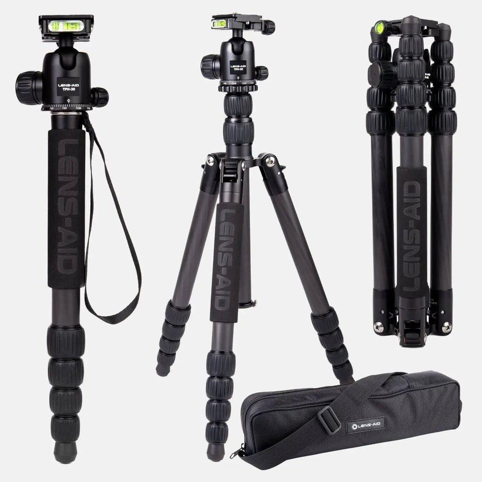 Carbon Reisestativ 160cm 4-in-1 bis 8kg mit 360° Kugelkopf – leicht & kompakt - Kamera Foto > Stative Einbeinstative