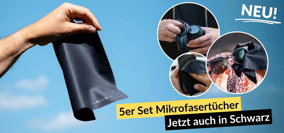 Schwarzes Mikrofasertuch, gebrandet mit „lensmatic“slider_item_XnhMPD