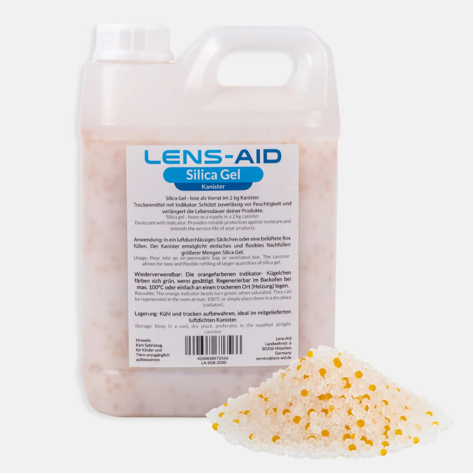 Silica Gel 1kg/2kg – Regenerierbares Trockenmittel mit Farbindikator (Orange/Grün) - 2000 g