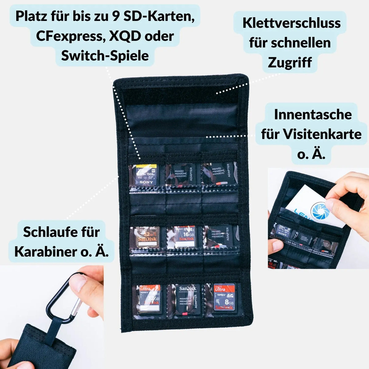 Memory card case: Lightweight case for SD, XQD, and CFexpress cards - Electronics > Electronic accessories > Memory cards