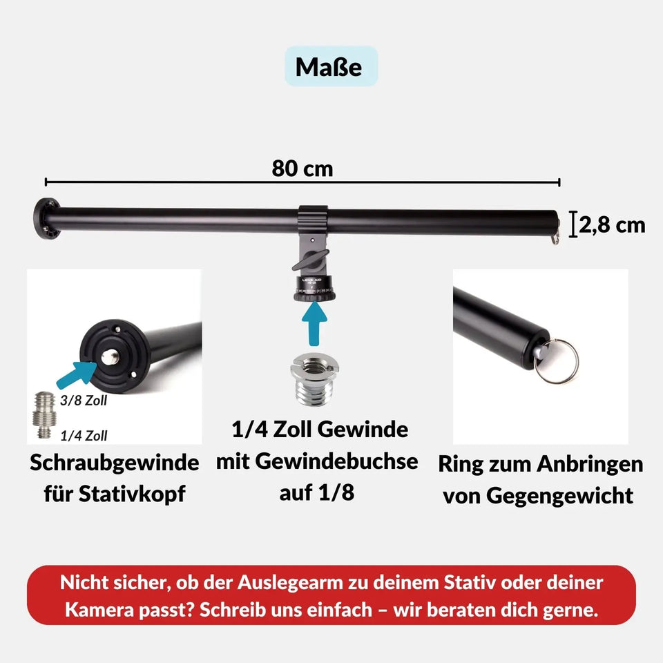 Stativ-Ausleger 58 cm - Auslegearm für Studio- & Flatlay-Fotografie - Kamera Foto > Fotostudio-Ausrüstung