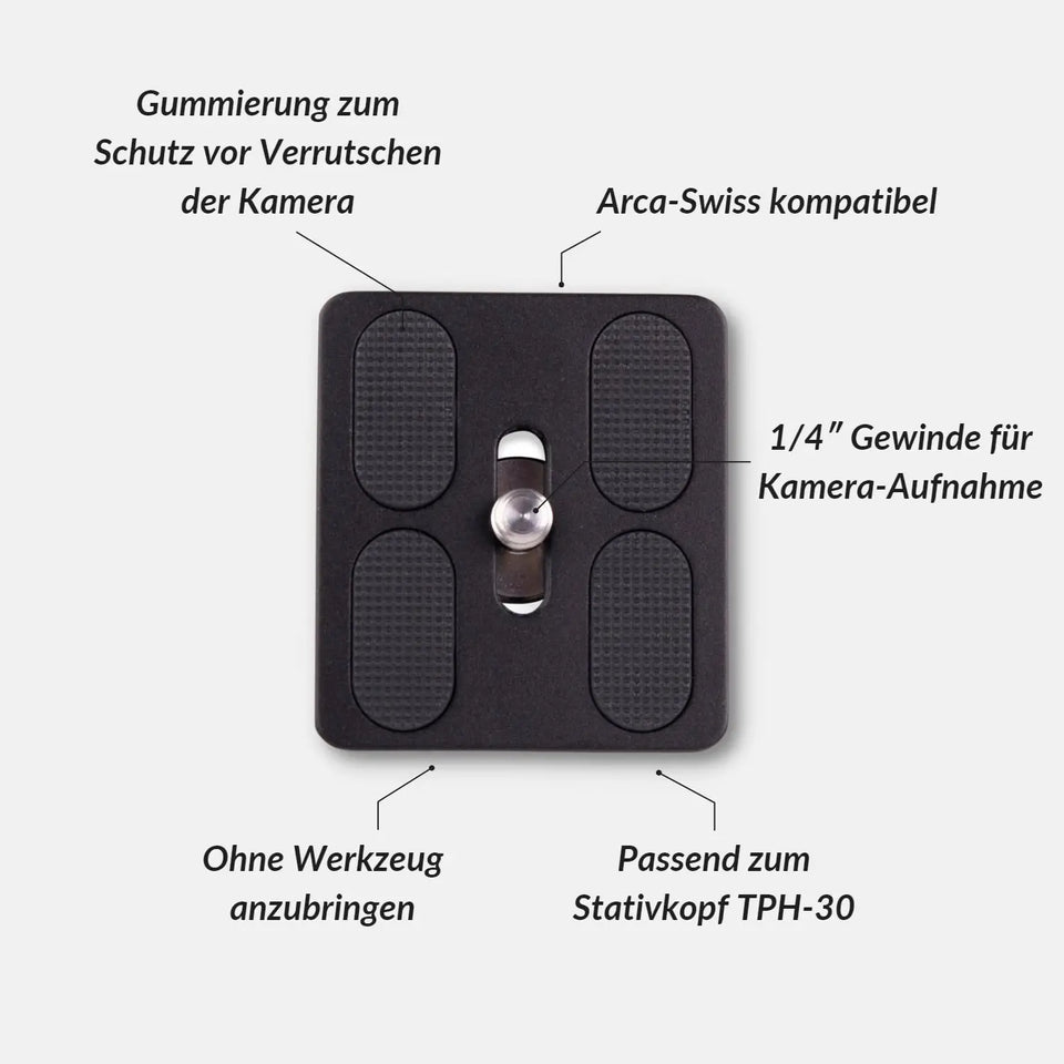 Tripod quick-release plate (55mm) TPH-30 for retrofitting - Camera & Photo > Tripods Monopods Tripod Accessories