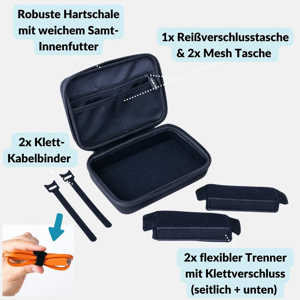 Technik Organizer Hardcase - Tasche für Elektronik Kabel & Reise - > Elektronikzubehör Taschen Hüllen Cases