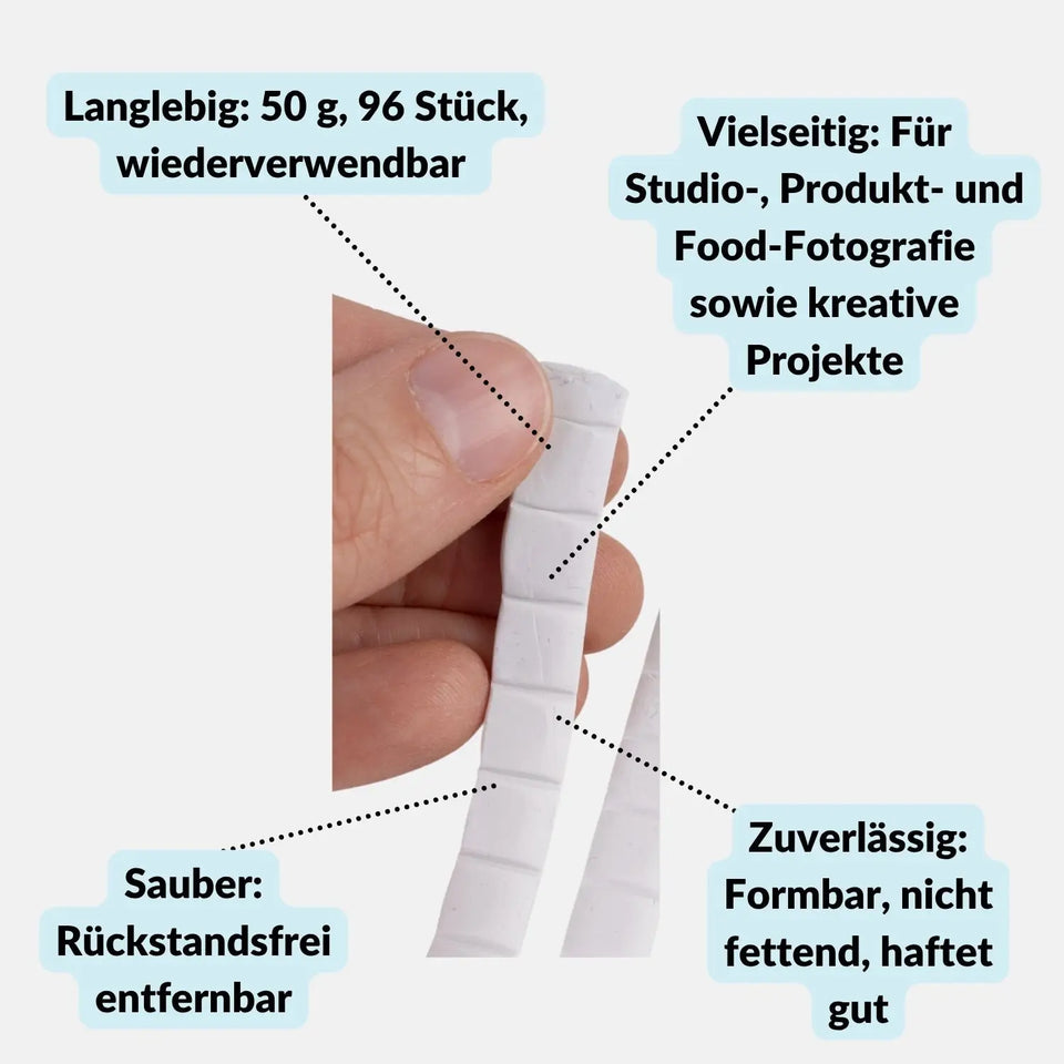 Weiße Klebeknete 96 Stück – wiederverwendbar & rückstandsfrei
