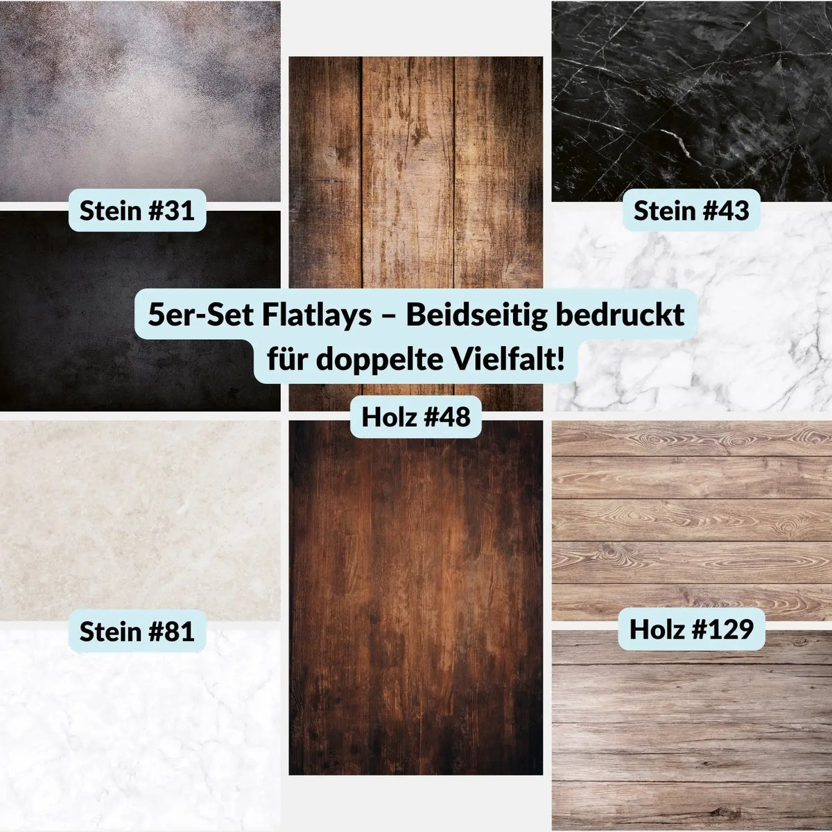 XXL Flatlay-Set für deinen Einstieg in die Studiofotografie - Kamera & Foto > Fotostudio-Ausrüstung Hintergründe
