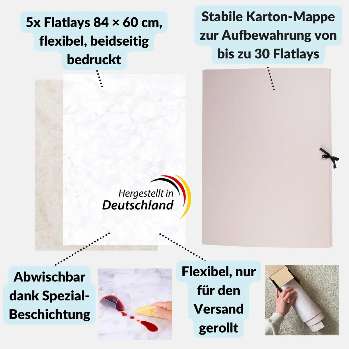 XXL Flatlay-Set für deinen Einstieg in die Studiofotografie - Kamera & Foto > Fotostudio-Ausrüstung Hintergründe